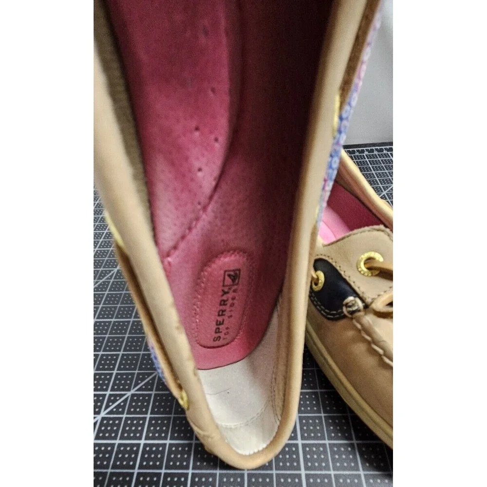 Sperry top sider  Ellis boat shoe w/sequins‎ leather upper Sz 9M